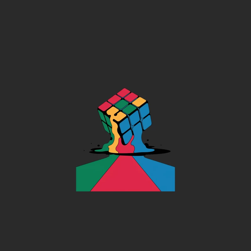 Melting Colorful Rubik's Cube Abstract Art Design Baseball Cap