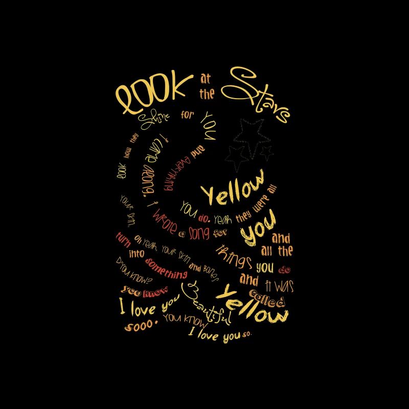 Coldplay Yellow Lyrics Throw Pillow