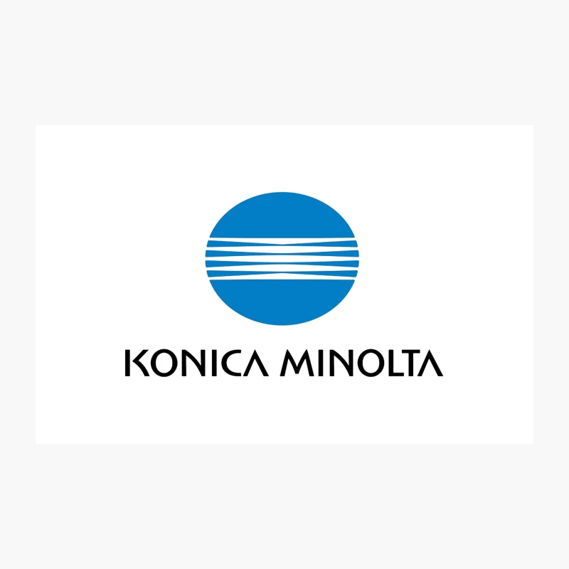 Konica Minolta: Blue and White Corporate Logo Travel Mug