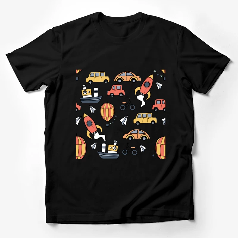 Motifs de véhicules multicolores Homme T-Shirt