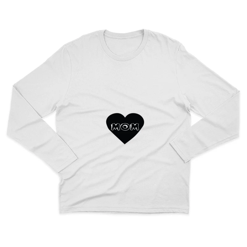 Design de coeur avec texte 'MOM' Homme Manches Longues T-Shirt