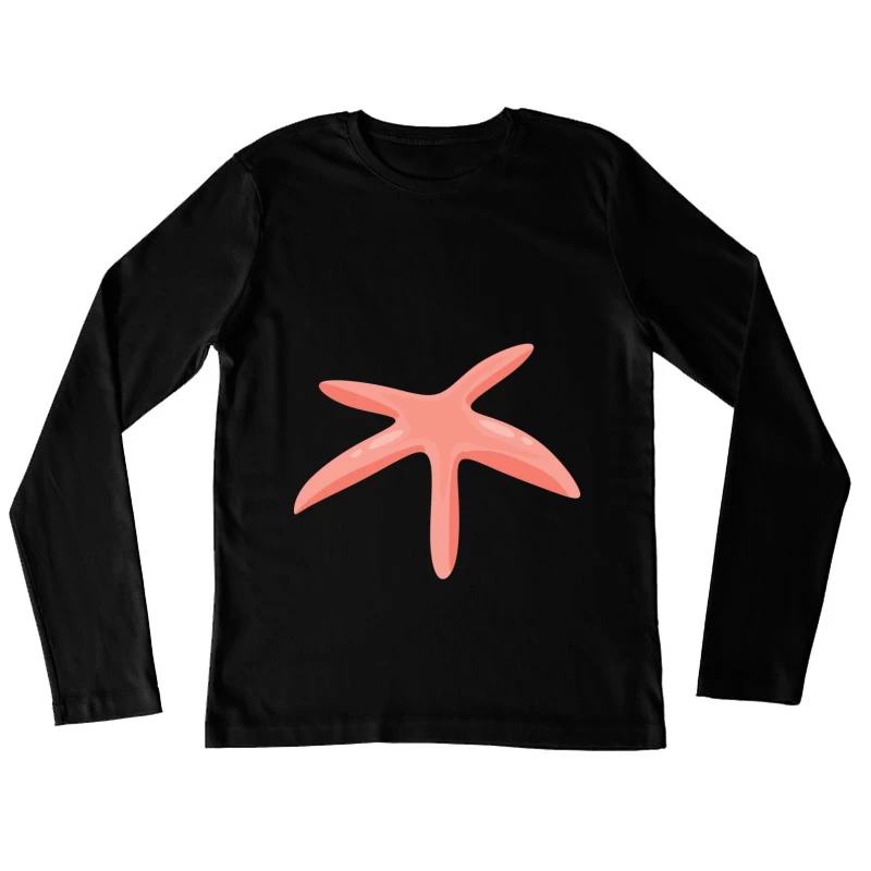 Étoile de mer rose sur fond transparent Femme Manches Longues T-Shirt