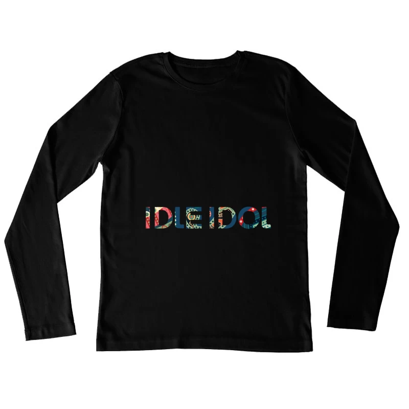 Bunte geometrische Buchstaben Damen Langarm T-Shirt