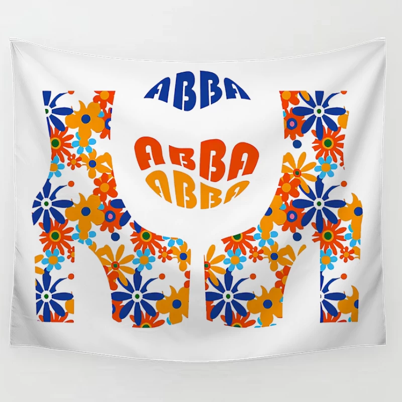 Abba Band Flowers Art Tapestry