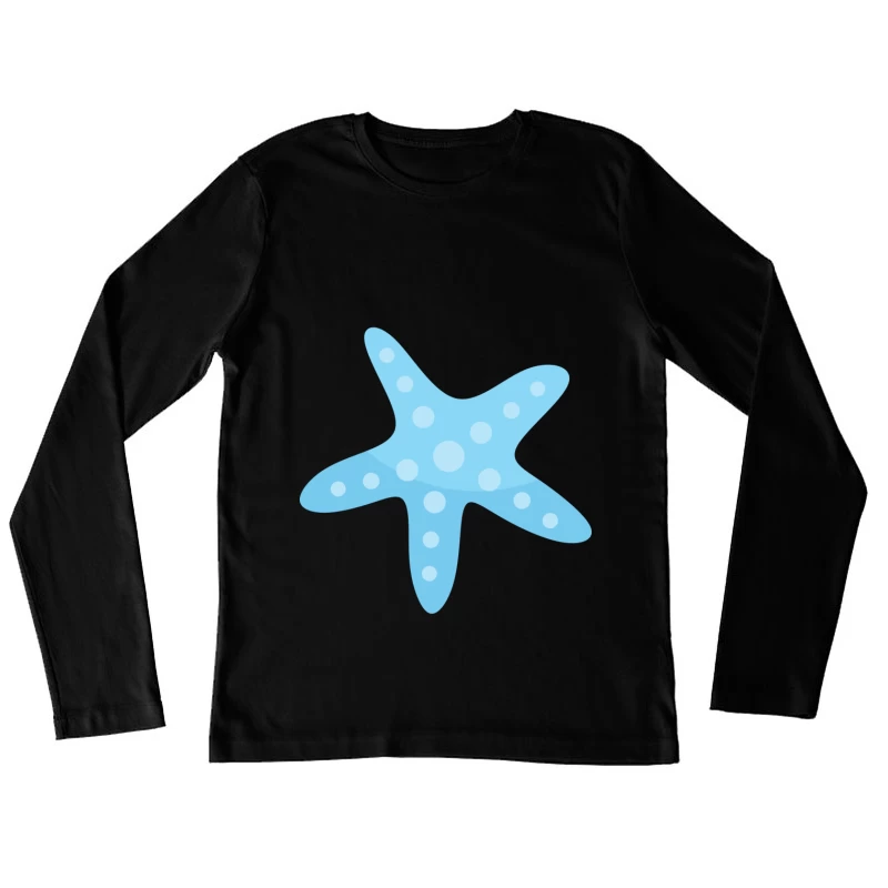 Étoile de mer bleue illustrée Femme Manches Longues T-Shirt