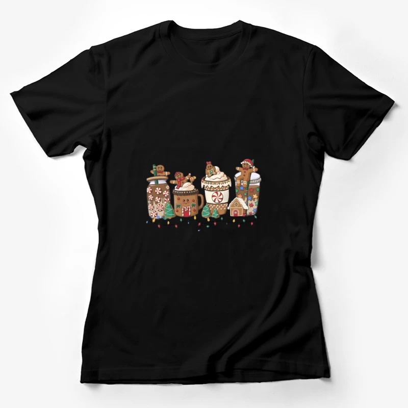 Boissons de Noël et Bonhommes en Pain d'Épice Femme T-Shirt