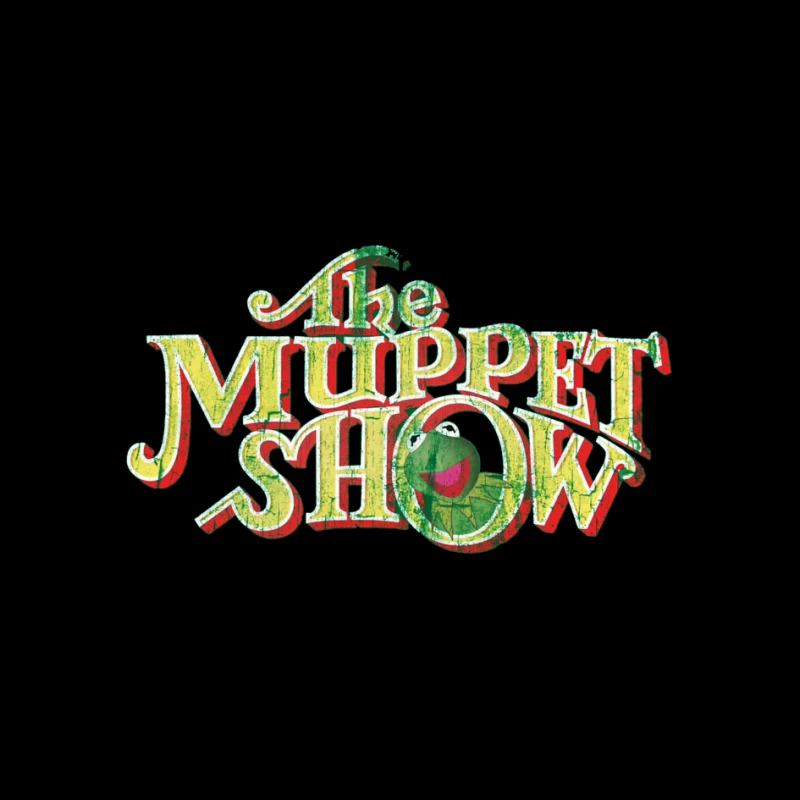 Vintage Logo Design of The Muppet Show with Green Frog Character Pin