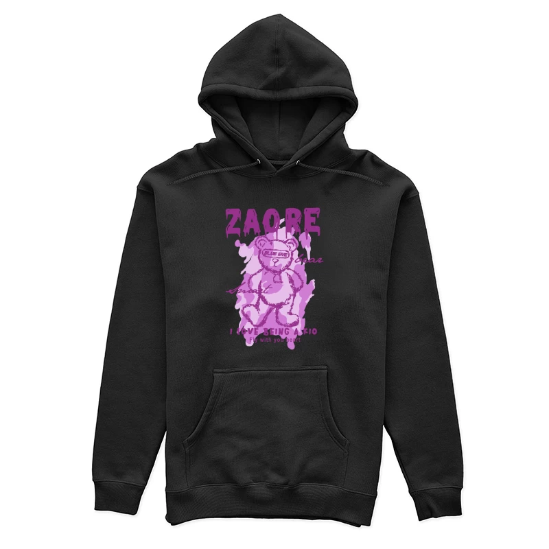 Playful Teddy Bear Graphic Design Female Pullover Hoodie