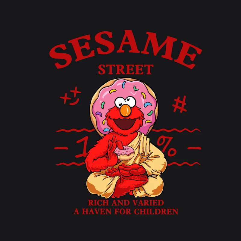 Elmo mit Donut-Mönch-Stil auf der Sesamstraße Herren Pullover Hoodie