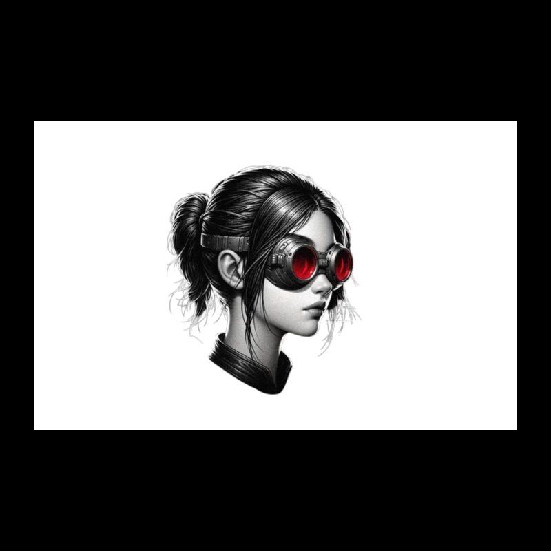 Monochrome Portrait with Red Steampunk Goggles Travel Mug