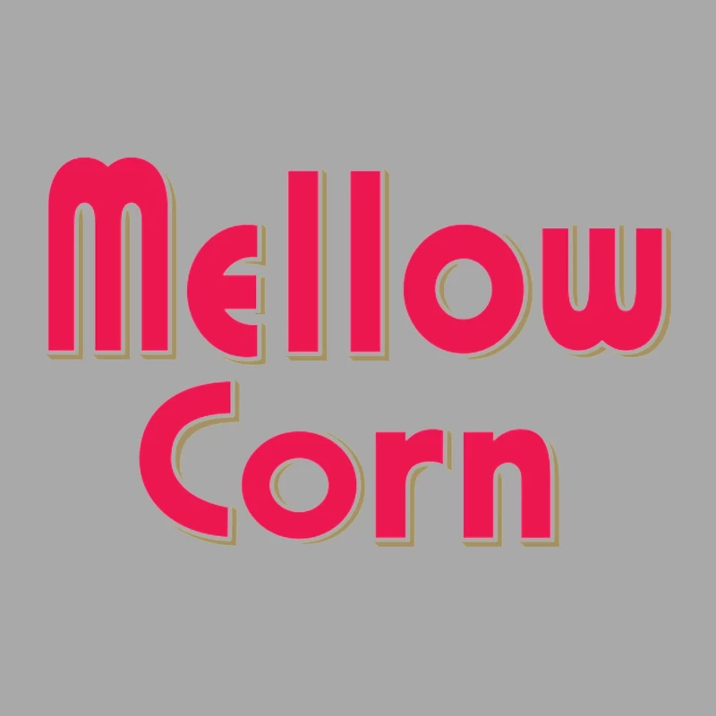 Retro Pink "Mellow Corn" Typography Logo Design Female Pullover Hoodie