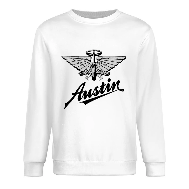 Vintage Austin Motorcycle Company Winged Logo Design Male Pullover Sweatshirt