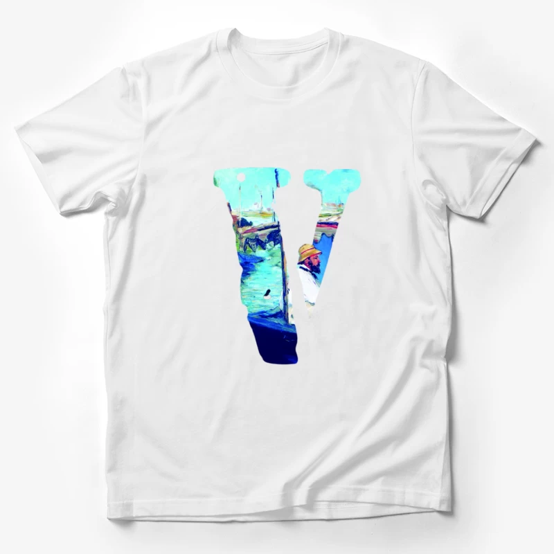 Gemälde inspiriertes Design mit Künstler-Initialen Herren T-Shirt