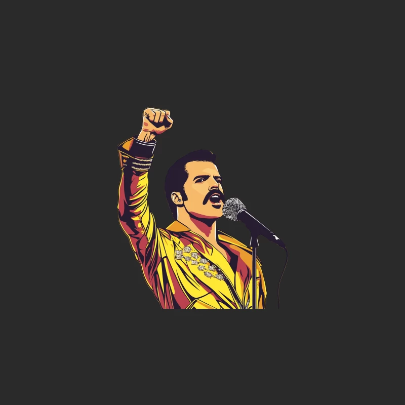 Iconic 1970s Singer Performing with Raised Fist Baseball Cap