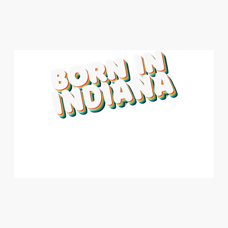 Born In Indiana - 80_s Retro Style Typographic Design Travel Mug