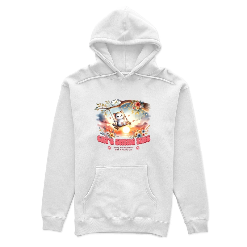 Zeit zum Schaukeln mit einer verspielten Katze Damen Pullover Hoodie