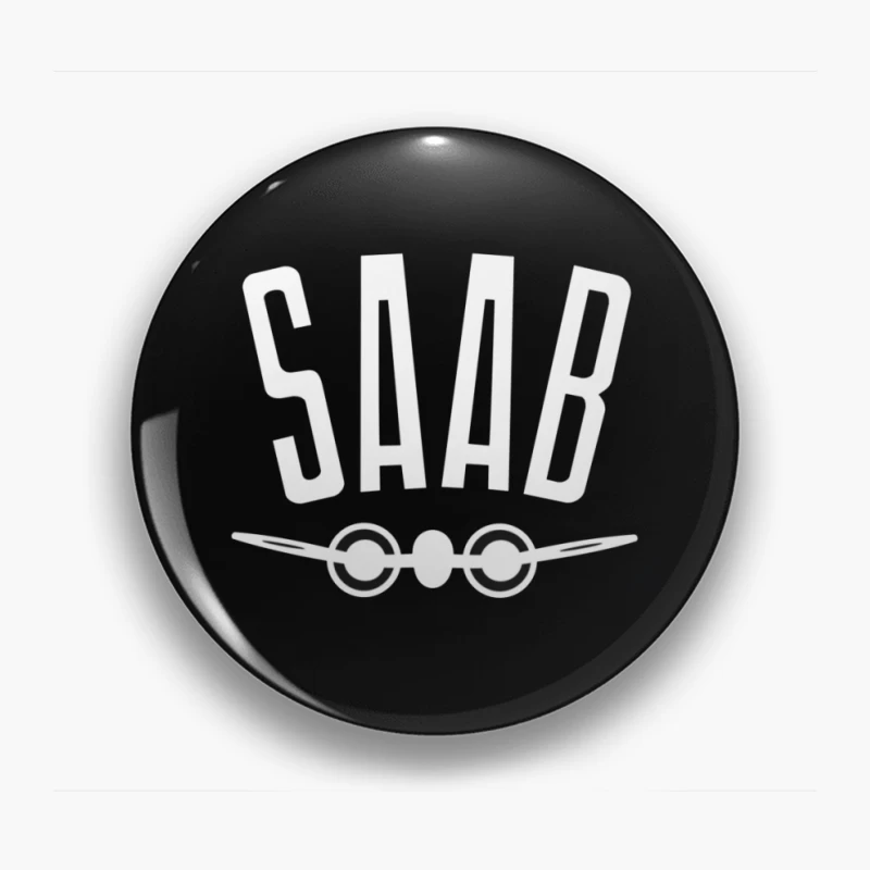 SAAB Aviation Company Minimalist Logo Design Pin