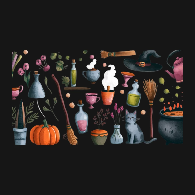 Magical Halloween Witch's Brew and Potion Ingredients Desk Mat