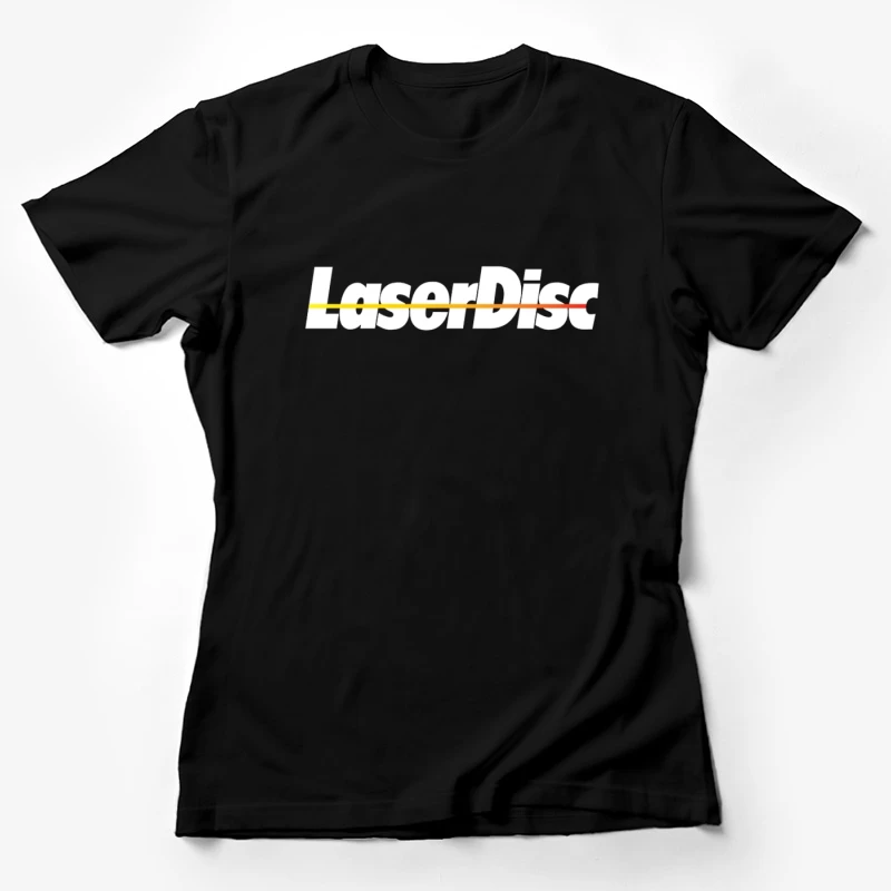 Retro Laser Disc Logo with Typography Outline Female T-Shirt