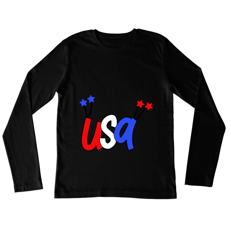 Design USA patriotique coloré Femme Manches Longues T-Shirt