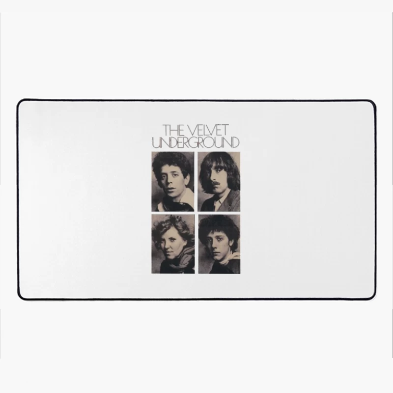 Vintage Black and White Portrait Collection of The Velvet Underground Band Members Desk Mat