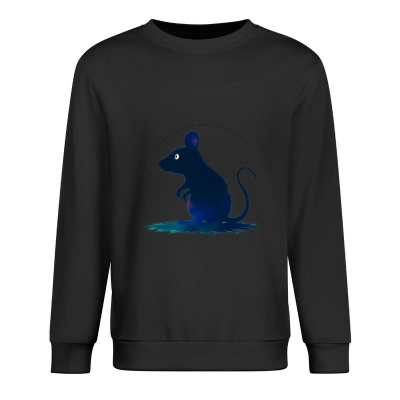 Dark Blue Mouse Silhouette Digital Illustration Male Pullover Sweatshirt