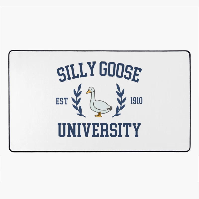 Silly Goose University Vintage-Style Logo Design Desk Mat