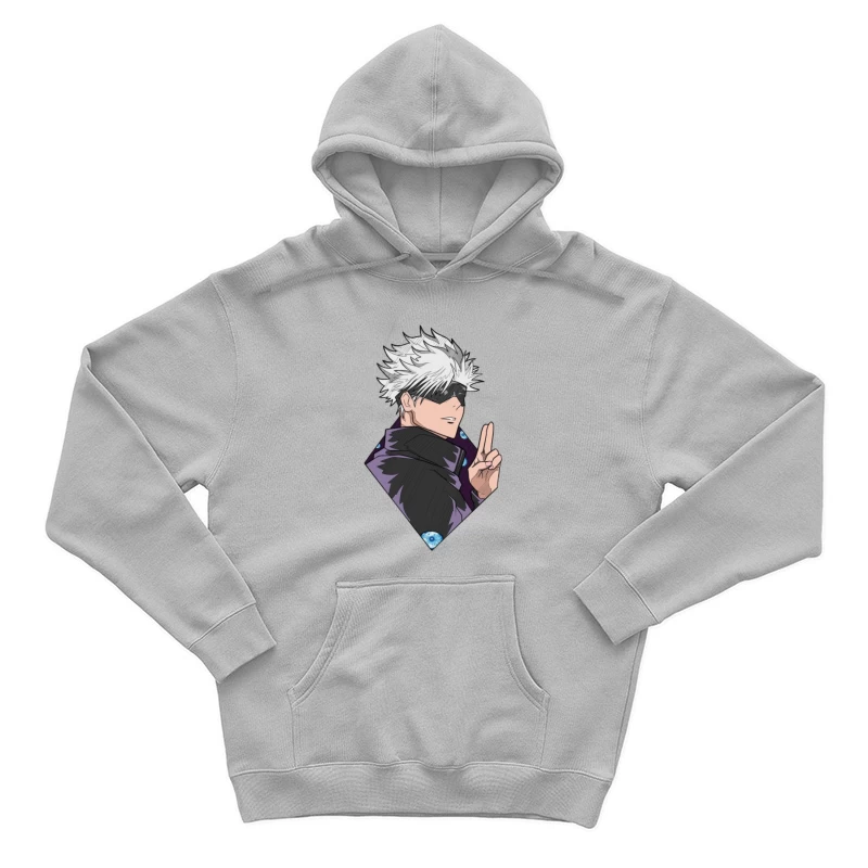 Animecharakter mit weißen Haaren Herren Pullover Hoodie