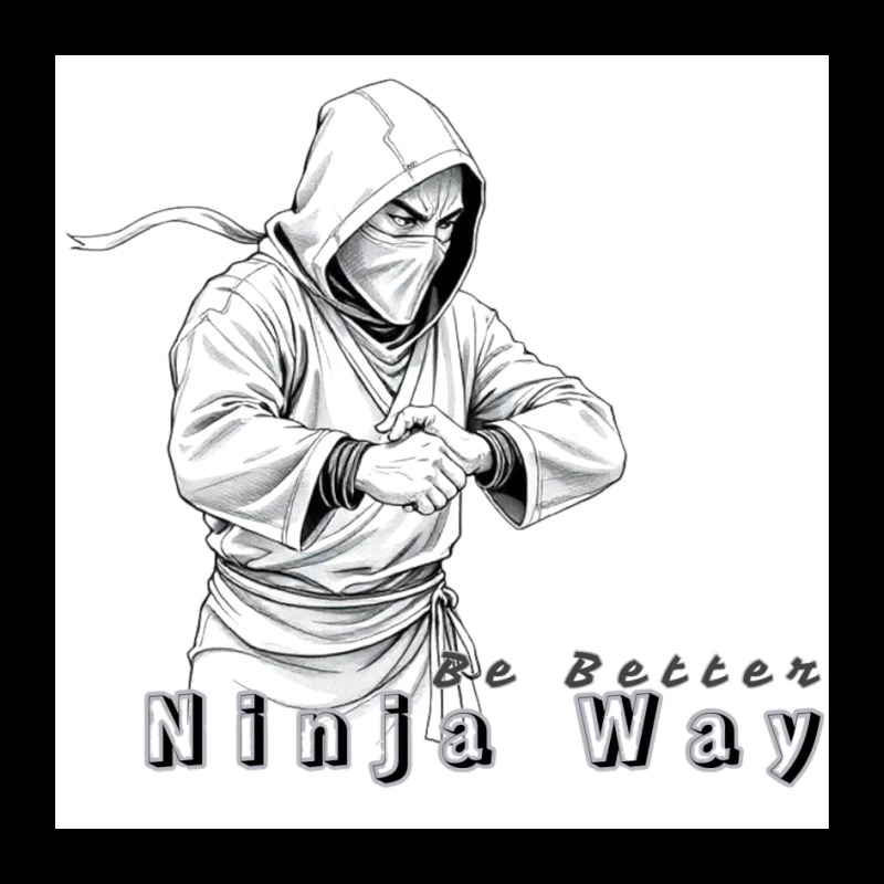 Masked Ninja Warrior in White Hood - The Ninja Way Pin