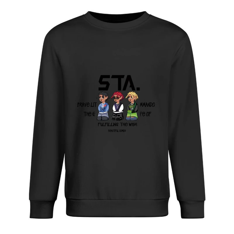 Coole animierte Figuren mit Sonnenbrillen Herren Pullover Sweatshirt