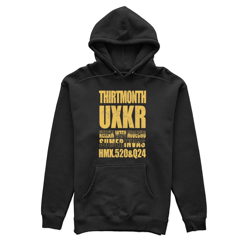 Rätselhafte Typografie auf zerkratztem Hintergrund Damen Pullover Hoodie