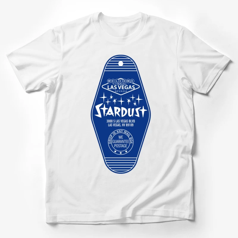 Vintage Stardust Las Vegas Hotel Blue Key Tag Design Male T-Shirt