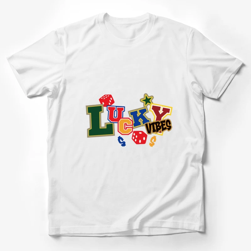 Glückliche Vibes Design mit Würfeln Herren T-Shirt