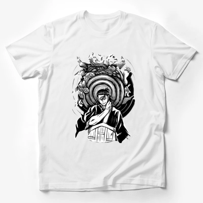 Mystischer Krieger mit Wirbelmuster Herren T-Shirt