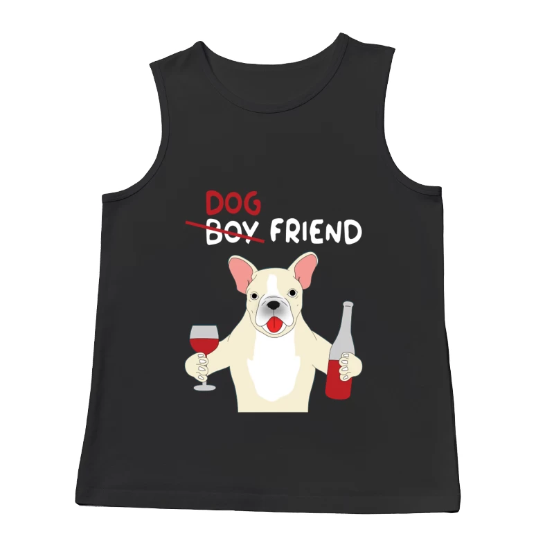 Chien avec vin et amitié Homme Débardeur