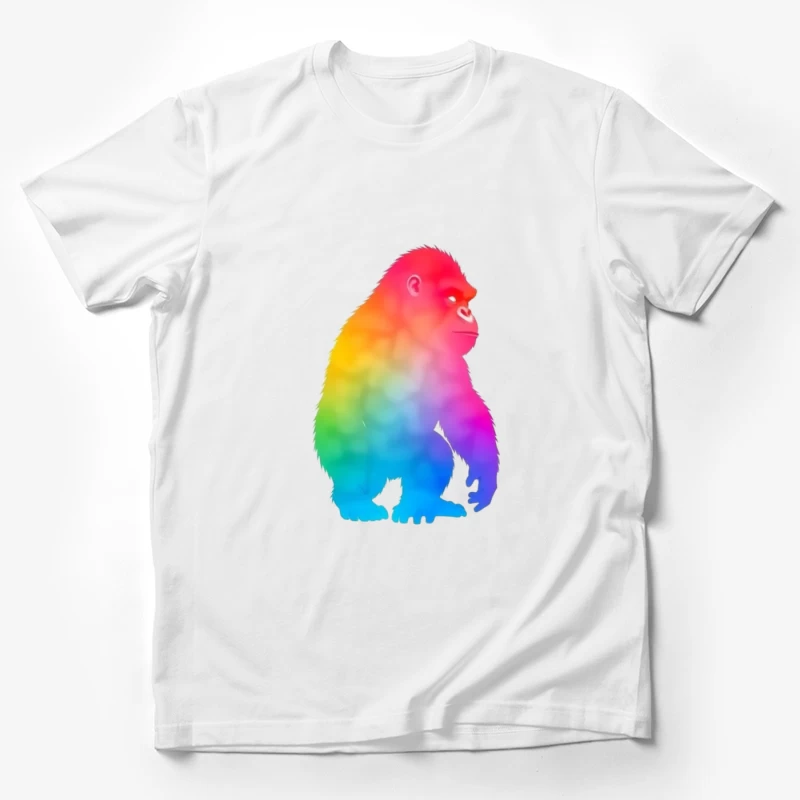 Rainbow Gradient Gorilla Silhouette Art Male T-Shirt