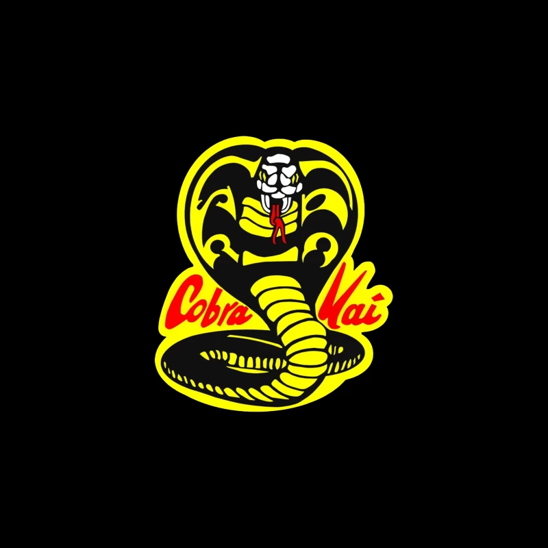 Cobra Kai Martial Arts Dojo Logo with Strike-Ready Snake Travel Mug