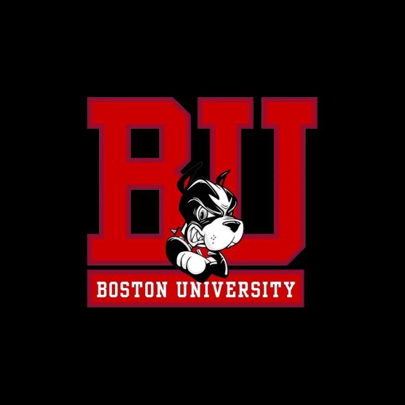 Boston University Logo with Terrier Mascot Mouse Pad