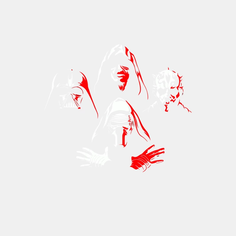 Minimalist Red Silhouettes: Abstract Facial and Hand Art Male Tank Top