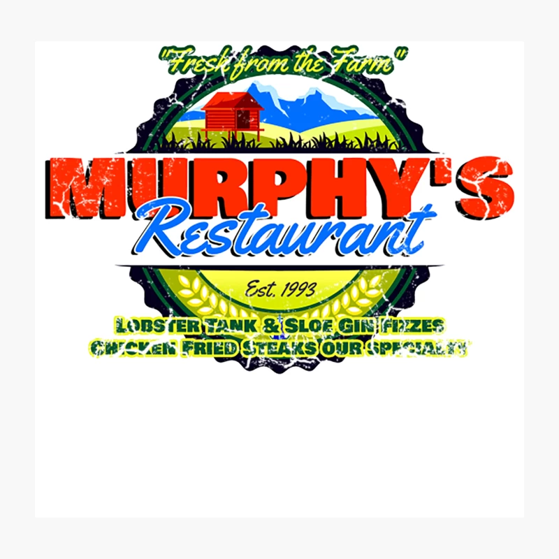 Murphy_s Restaurant, distressed Throw Pillow