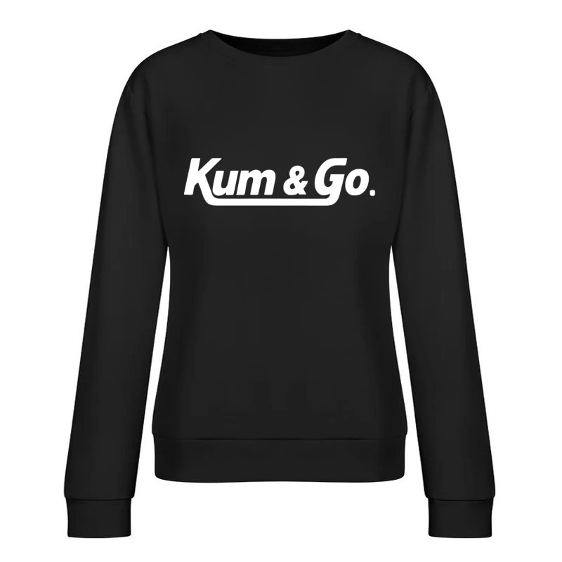 White Outlined Kum & Go Logo Design Female Pullover Sweatshirt