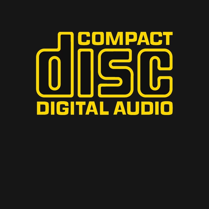 Vintage Compact Disc Digital Audio Yellow Logo Design Male T-Shirt