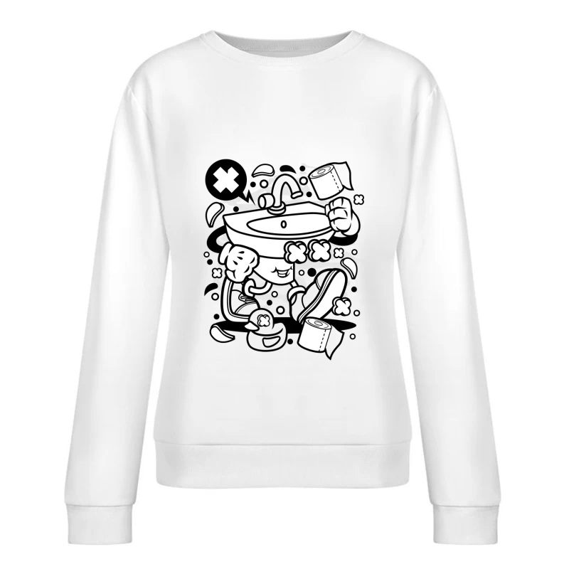 Évier animé avec rouleaux de papier toilette Femme Sweat-shirt à enfiler