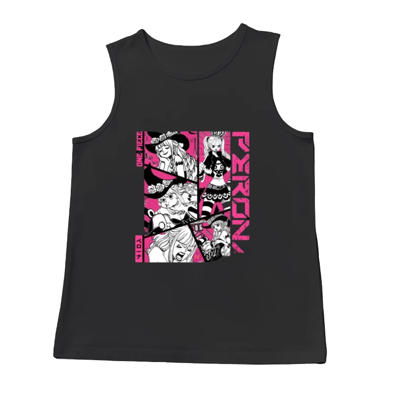 Manga Charakterdesign mit Rosa Hintergrund Herren Tanktops