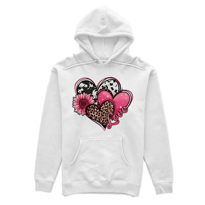 Herzen und Blumen im Mustermix Damen Pullover Hoodie