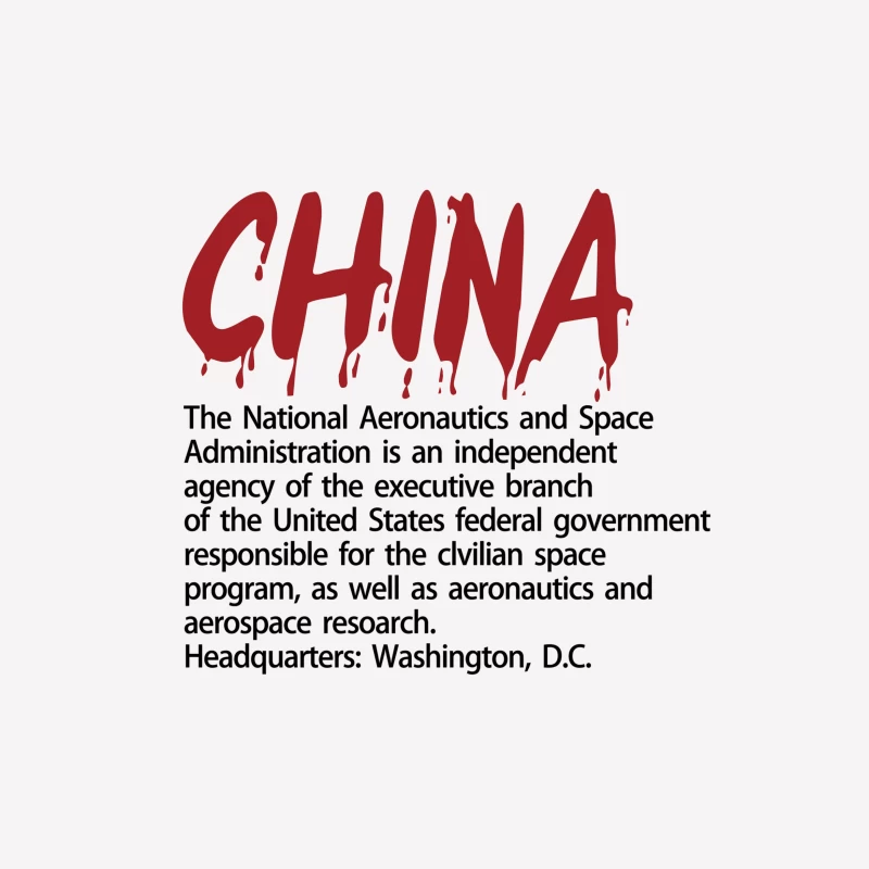 NASA-Information mit China-Schriftzug Herren T-Shirt