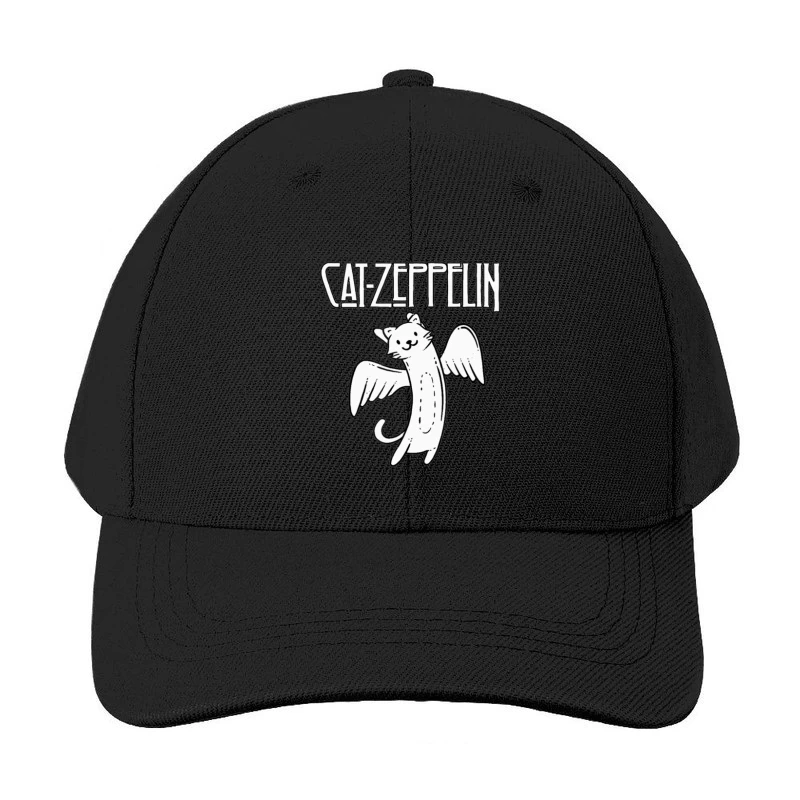 Flying Cat Zeppelin Logo - Musical Band Cartoon Baseball Cap