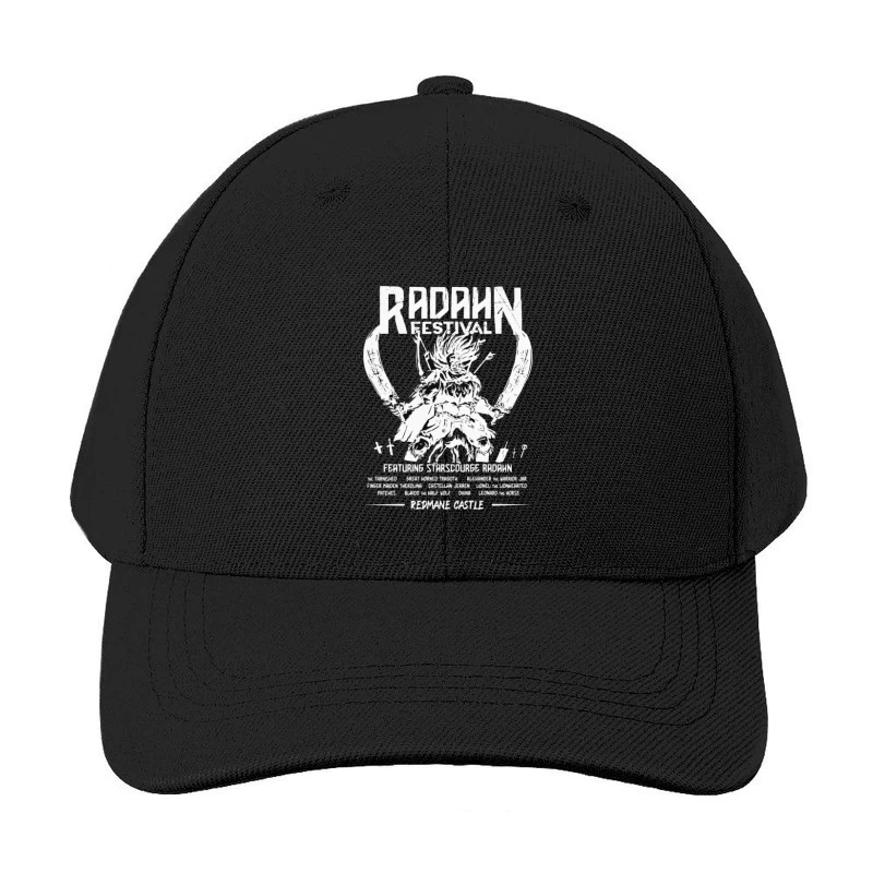 Black and White Manga-Style Festival Poster for Radahn Event Baseball Cap