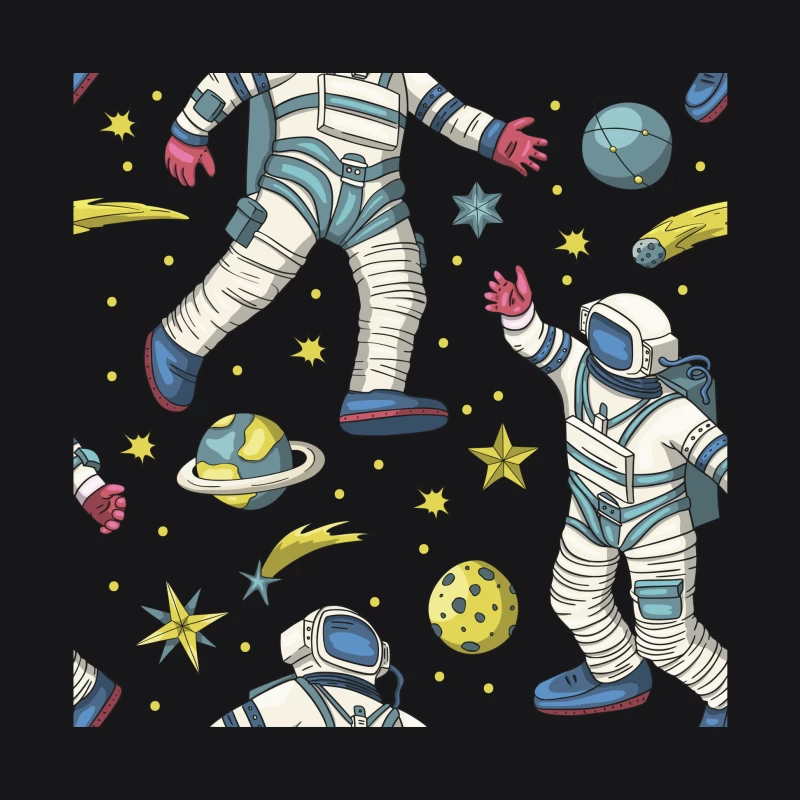 Astronauten und Weltraumelemente Muster Herren Pullover Hoodie