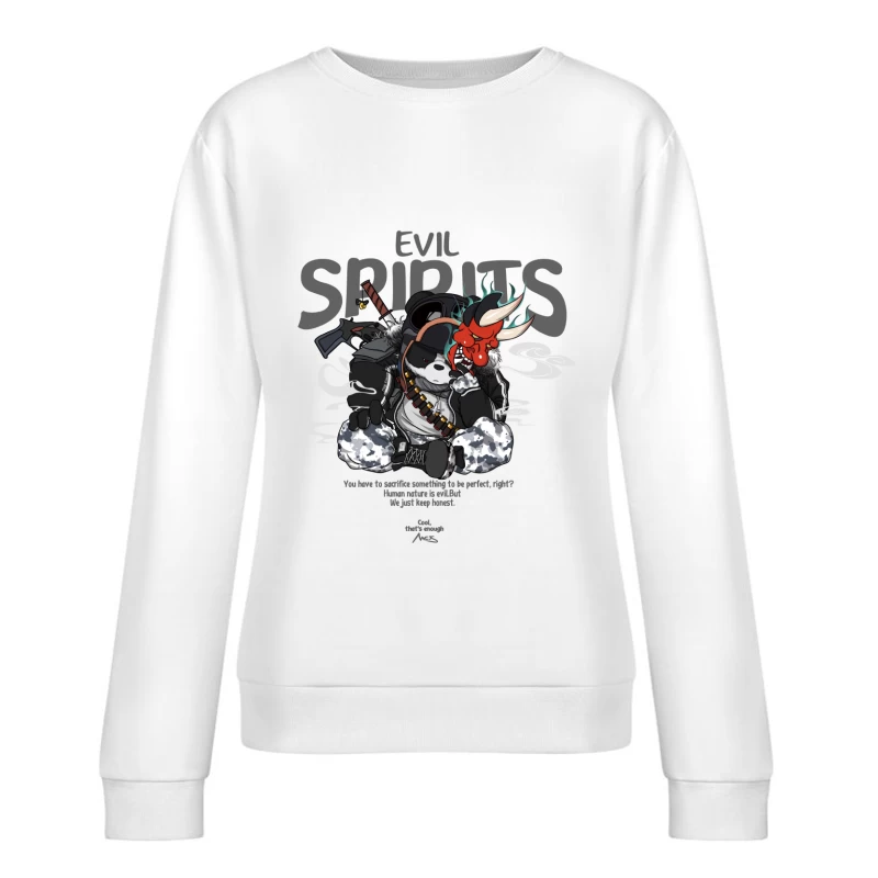 Böse Geister Krieger Panda Damen Pullover Sweatshirt